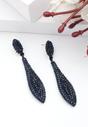 Navy Blue AVANT-GARDE PARIS Navy Blue Diva Collection Drop Earrings, Image 2 of 5