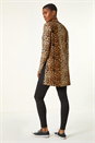 Natural  Animal Print Button Detail Top, Image 3 of 5