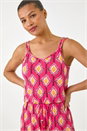 PINK Geometric Double Strap Playsuit, Image 4 of 5