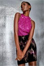 CERISE Halterneck Sequin Stretch Top, Image 2 of 6
