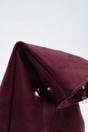 Burgundy WOVCOR Burgundy Soft Suede Foldover Clutch Bag, Image 3 of 4