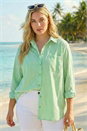 Green Curve Stripe Buttoned Shirt, Image 2 of 4