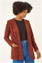 Rust Longline Hooded Cardigan, Image 4 of 5