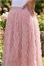 Light Pink Textured Mesh Skirt, Image 4 of 4