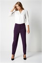 Plum Long Straight Leg Stretch Trouser, Image 3 of 4