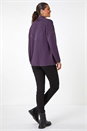 Plum Edge to Edge Pointelle Knit Cardigan, Image 3 of 5