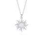 Silver White Opal Sun & Sunburst Necklace in Sterling Silver, Image 1 of 5