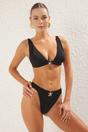 Black Triangle Bikini Set with Star Detail and Tie Side Bottom, Image 1 of 4