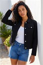 Black Stretch Pocket Detail Jacket, Image 1 of 4