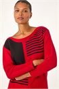 Red Stripe Colour Block Jumper, Image 1 of 5