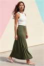 Khaki Polka Dot Midi Skirt, Image 2 of 4