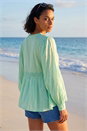 Mint Dusk Cotton Lace Pintuck Top, Image 3 of 4