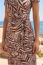 Chocolate Petite Abstract Print Side Tie Dress, Image 4 of 4