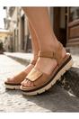 Camel iKrush Camel Violet Suede Platform Sandals, Image 3 of 8