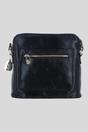 Black Genuine Leather Crossbody Bag with Adjustable Strap, Image 1 of 5