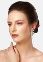 Silver Diva Gleaming Floral Dangle Earrings, Image 4 of 5