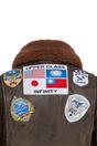 Brown Infinity Leather Brown A2 Top Gun Leather Bomber Jacket-Springs, Image 8 of 8