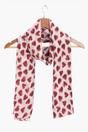 Cream Sketched Love Hearts Lightweight Scarf, Image 2 of 2