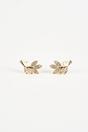 Gold Hanging Leaf with Pearl Earring in Gold - Gift Boxed, Image 2 of 4