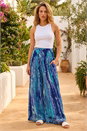Blue Abstract Palazzo Trouser, Image 1 of 4