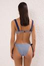 Multi Striped Tie Side Regular Waist Bikini Bottom with Colour Block Detail, Image 4 of 4