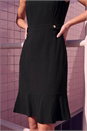 Black Sleeveless Button Side Short Dress, Image 4 of 4