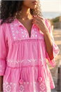 Pink Petite Contrast Print Pom Pom Top, Image 4 of 4