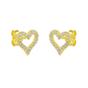 Gold Heart Sterling Silver Stud Earrings, Image 1 of 1
