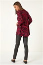 Red Leaf Print Pleated Top, Image 4 of 5