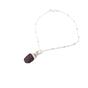 Silver Raw Garnet January Birthstone Silver Charm Bracelet, Image 1 of 1