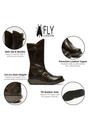 Brown Womens Mid-Calf Platform Boots-MES2913, Image 3 of 8