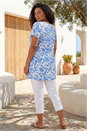 Navy  Curve Bardot Floral Stretch Top, Image 3 of 4