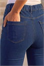 Indigo Denim Stretch Knee Length Pedal Pusher, Image 4 of 4