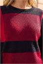 Red Colour Block Knit Jumper, Image 4 of 4
