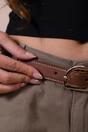 Brown Oval Gold Buckle Belt, Image 4 of 4