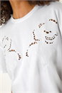 White Dusk Floral Cut Out T-Shirt, Image 5 of 5