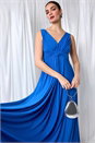 Royal Blue Knot Front Maxi Dress, Image 2 of 6