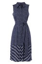 Navy  Contrast Print Shirt Dress, Image 5 of 5