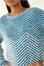 Blue Abstract Stripe Knit Jumper, Image 5 of 5