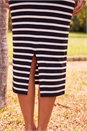Black Stripe Knitted Midi Dress, Image 4 of 4