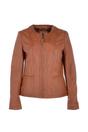 Tan Ashwood Leather Tan 'Liona' Collarless Leather Jacket, Image 2 of 5