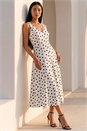 Ivory  Polka Dot Premium Stretch Midi Dress, Image 1 of 4