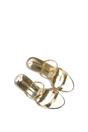 Gold 'Kay' Slip On Stiletto Heel Mules With Open Toe, Image 6 of 6