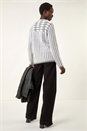 Grey Intarsia High Neck Knit Jumper, Image 3 of 5