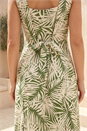 Khaki Petite Leaf Print Button Midi Dress, Image 4 of 4