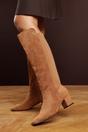 Beige 'Cherish' Block Heel Knee High Boots, Image 7 of 7