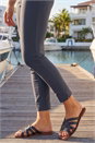 Dark Grey Petite Full Length Elastic Waist Trousers, Image 4 of 4