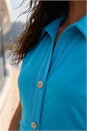 Blue Dusk Collared Ribbed Midi Dress, Image 4 of 4