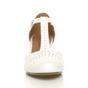 White Mid Heel Comfort T-Bar Brogue Heels, Image 6 of 6
