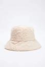 Beige Women's Plush Faux Fur Bucket Hat, Image 1 of 3